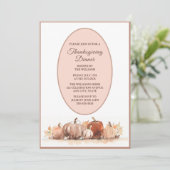 Thanksgiving Dinner Invitation Herfst Pompoenen Kaart (Staand voorkant)