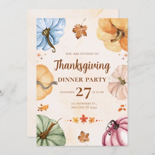 Thanksgiving Dinner Invitation - Let’s Gather Pump (Devant / Derrière)