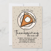 Thanksgiving Dinner Invitation Pumpkin Pie Kaart (Voorkant)
