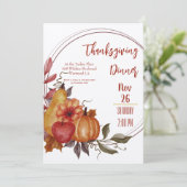 Thanksgiving Dinner Invitation Sjabloon (Staand voorkant)