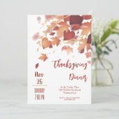 Thanksgiving Dinner Invitation Sjabloon Kaart (Staand voorkant)