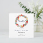 Thanksgiving Dinner Invitation Thankful Wreath Bedankkaart (Staand voorkant)