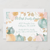 Thanksgiving Dinner Invitation Waterverf Pompoen Kaart (Achterkant)