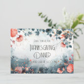 Thanksgiving Dinner Invitation Waterverf Pompoen Kaart (Staand voorkant)