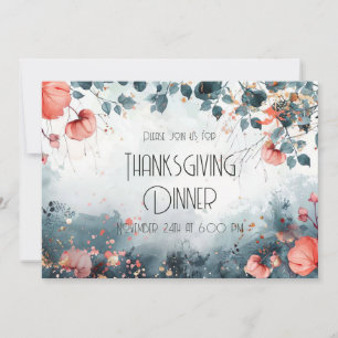 Thanksgiving Dinner Invitation Waterverf Pompoen Kaart