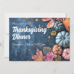 Thanksgiving Dinner Invitation Waterverf Pompoenen Kaart