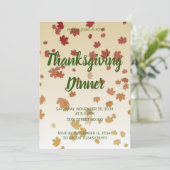 Thanksgiving Dinner Maple Leaves Kaart (Staand voorkant)