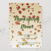 Thanksgiving Dinner Maple Leaves Kaart (Voorkant / Achterkant)