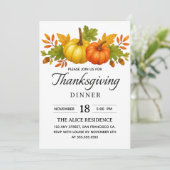 Thanksgiving Dinner Party | Feestelijke Herfst vak Kaart (Staand voorkant)