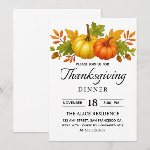 Thanksgiving Dinner Party Feestelijke Herfst vak Kaart