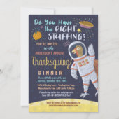 Thanksgiving Dinner Party Funny Astronaut Turkije Kaart (Voorkant)