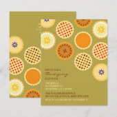 Thanksgiving Dinner Pies Borden Uitnodiging (Voorkant / Achterkant)