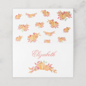 Thanksgiving Dinner Place Card Bloemenpompoen (Buitenkant ongevouwen)