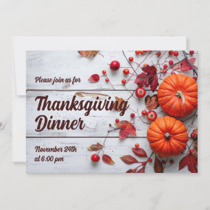 Thanksgiving Dinner Pompoen Uitnodiging