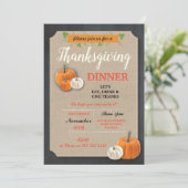 Thanksgiving Dinner Pompoenen Rustieke Krijt Uitno Kaart (Staand voorkant)