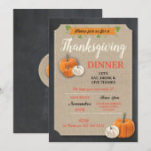 Thanksgiving Dinner Pompoenen Rustieke Krijt Uitno Kaart (Voorkant / Achterkant)