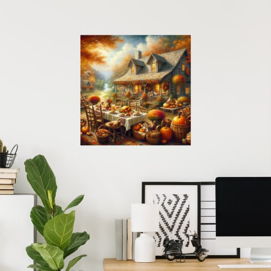 Thanksgiving Dinner Poster (Thuiskantoor)