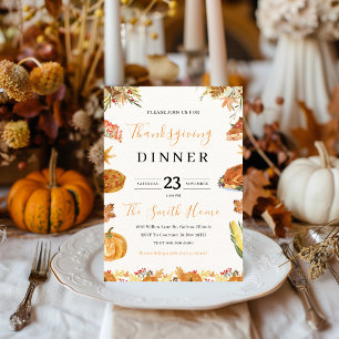 Thanksgiving Dinner Pumpkin Pie Kaart