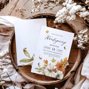 Thanksgiving Dinner Pumpkin Theme Uitnodiging