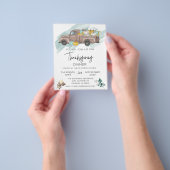 Thanksgiving Dinner Pumpkin Truck Waterverf Uitnod Flyer (Hand)