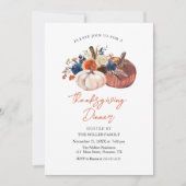 Thanksgiving Dinner Pumpkins Invitation (Devant)