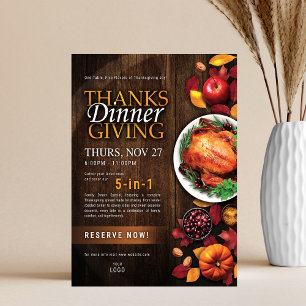 Thanksgiving Dinner Restaurant Speciale Evenement Flyer