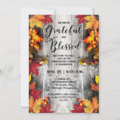 Thanksgiving Dinner-Rustic Woodsy Grateful Blessed Kaart (Voorkant)