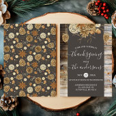 Thanksgiving Dinner Rustisch Country Wood Pine Con Kaart