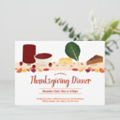 Thanksgiving Dinner Smiling Foods Cartoon Bladeren Kaart (Staand voorkant)