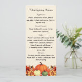 Thanksgiving dinner Thankful Message menu card Kaart (Staand voorkant)