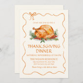 Thanksgiving Dinner Turkey Kaart (Voorkant / Achterkant)