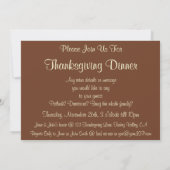 Thanksgiving Dinner Uitnodiging (Achterkant)