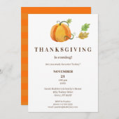 Thanksgiving Dinnerlijke Waterverf Pompoen-White-B Kaart (Voorkant / Achterkant)