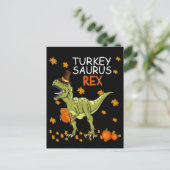 Thanksgiving Dinosaur (Turkije) Saurus Rex Briefkaart (Staand voorkant)