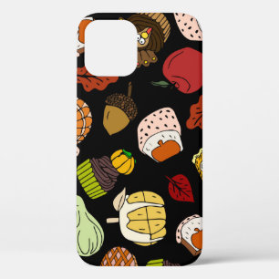 Thanksgiving doodles, feestelijke, handgetekende s iPhone 12 hoesje