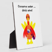 Thanksgiving Drôle Vin Boire Turquie Plaque (Côté)