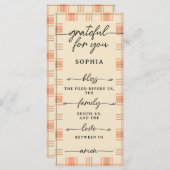 Thanksgiving Dubbelzijdig Menu & Plaatskaart Plaid (Voorkant / Achterkant)