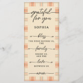 Thanksgiving Dubbelzijdig Menu & Plaatskaart Plaid (Voorkant)