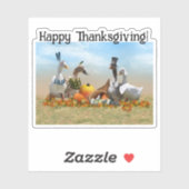 Thanksgiving Ducks - Pilgrims & Indiërs Sticker (Vel)