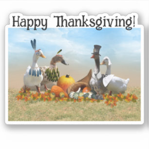 Thanksgiving Ducks - Pilgrims & Indiërs Sticker