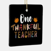 Thanksgiving Een Dankbaar Leraar Leopard Herfst Gr Keramisch Ornament (Rechts)