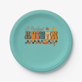 Thanksgiving een perfecte herfst-dag Vintage Papieren Bordje