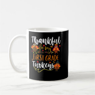 Thanksgiving eerste klas voor kalkoenen koffiemok