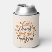 Thanksgiving eet, Drink en ben Thankful Blessings Blikjeskoeler (Blikje Voorkant)