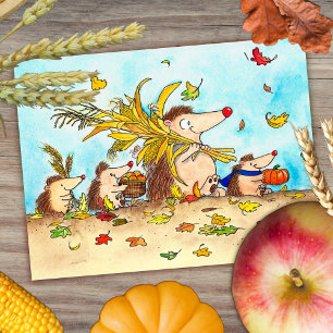 Thanksgiving Egels kerstkaart Briefkaart