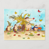 Thanksgiving Egels kerstkaart Briefkaart (Voorkant)