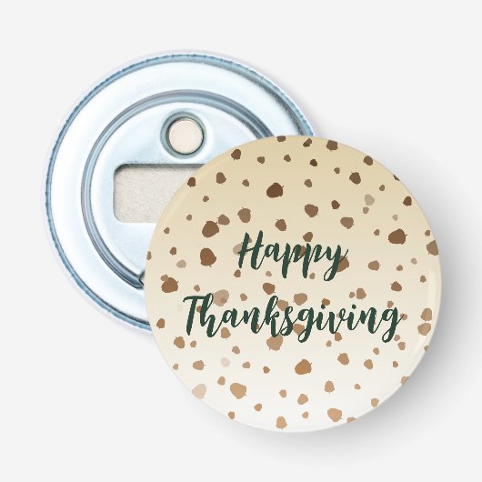 Thanksgiving eikels button flesopener (Voorkant)