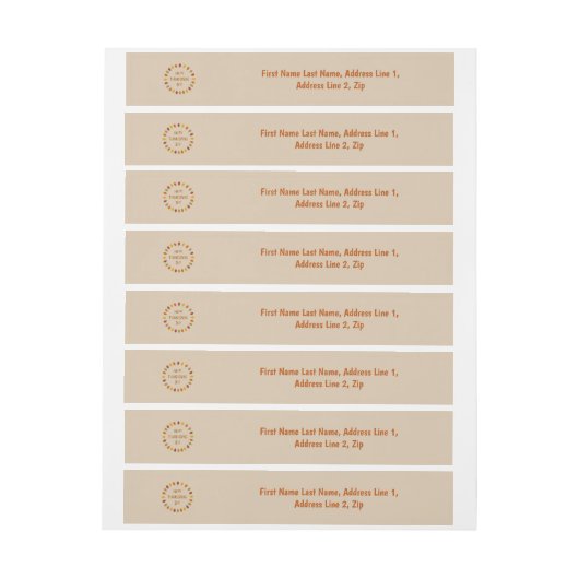 Thanksgiving eikenhak laat op maat adreslabel wikkel (Vel)