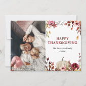 Thanksgiving élégant citrouille carte photo (Devant)