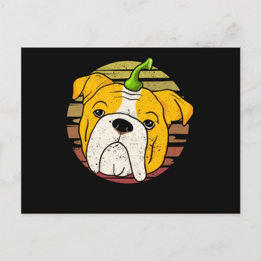 Thanksgiving Engelse Bulldog Pumpkin Halloween Briefkaart (Voorkant)